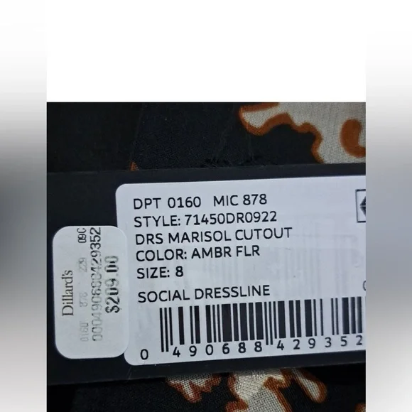 🔥Gianni Bini Marisol Jacquard Amber Flower,Cut-Out,Statement Dress, Size 10 - Picture 16 of 17